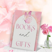 Little Butterfly Baby Shower Books and Gifts SIgn Sockelschild