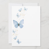 Little Butterfly Blue Boy Baby Dusche Einladung (Rückseite)