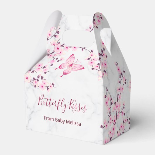 Little Butterfly Cherry Blossom Babydusche Geschenkschachtel (Rückseite)