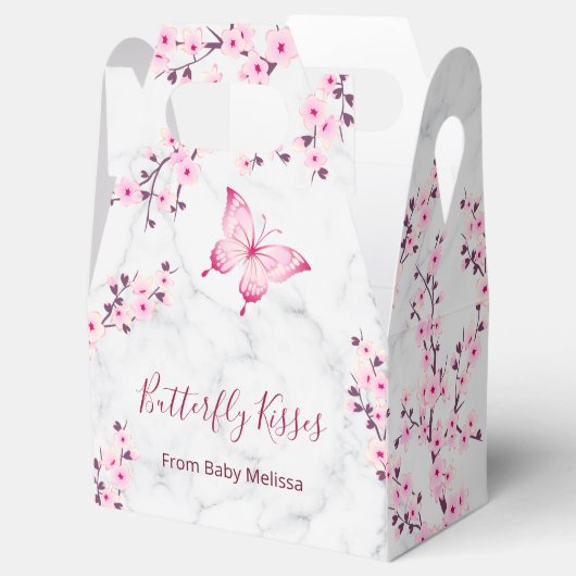 Little Butterfly Cherry Blossom Babydusche Geschenkschachtel (Geöffnet)