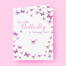 Little Butterfly First Birthday Girl Pink