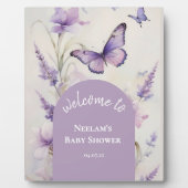 Little Butterfly Garden Baby Shower Welcome Fotoplatte (Vorderseite)