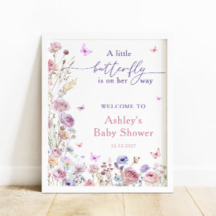 Little Butterfly Garden Girl Baby Dusche Willkomme Poster