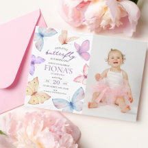 Little Butterfly Girl's 1. Geburtstags-Foto