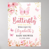 Little Butterfly is on the Way, Baby Shower Girl Poster (Vorne)