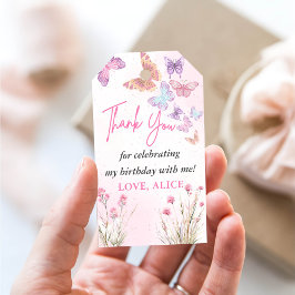 Little Butterfly Meadow Wildblumen Geburtstagspart Geschenkanhänger