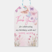 Little Butterfly Meadow Wildblumen Geburtstagspart Geschenkanhänger (Rückseite)