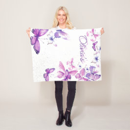 Little Butterfly Personalisiertes Geschenk Geburts Fleecedecke