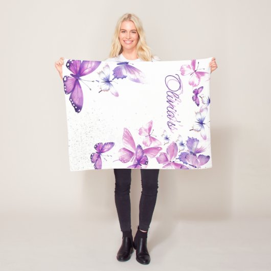 Little Butterfly Personalisiertes Geschenk Geburts Fleecedecke (Beispiel)