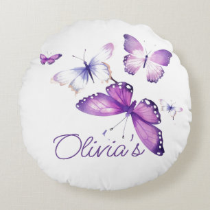 Little Butterfly Personalisiertes Geschenk Geburts Rundes Kissen