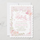Little Butterfly Pink Baby Shower Invitation Einladung (Vorderseite)