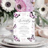 Little Butterfly Pink Bow Girl Baby Dusche Einladung