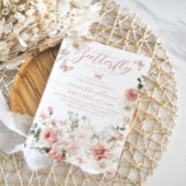 Little Butterfly Pink Floral Baby Girl Dusche Einladung