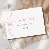 Little Butterfly Pink Girl Babydusche Dankeskarte