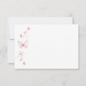 Little Butterfly Pink Girl Babydusche Dankeskarte (Rückseite)