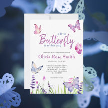 Little Butterfly Pink Lila Girl Baby Dusche