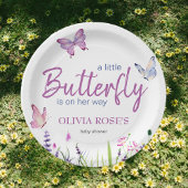 Little Butterfly Pink Lila Girl Baby Dusche Pappteller