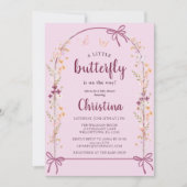 Little Butterfly Wildblume Boho Babydusche Einladung (Vorderseite)