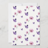 Little Butterfly Wildblume Pink Baby Girl Dusche Einladung (Rückseite)