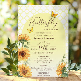 Little Butterfly Yellow Baby Girl Dusche Sonnenblu Einladung