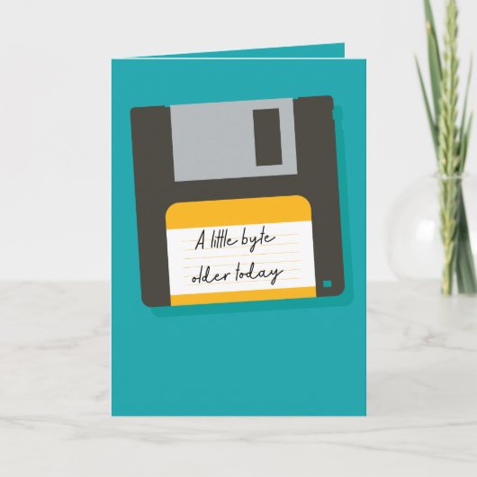 Little Byte ältere Diskette Geburtstagskarte Karte (Vorderseite)