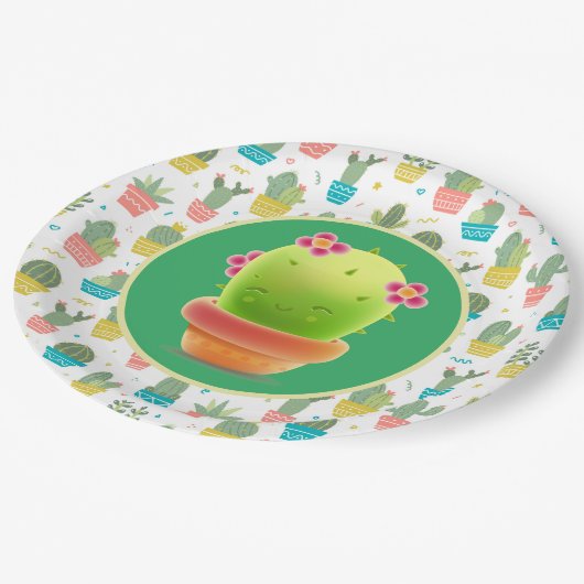 Little Cactus Pappteller (Schrägansicht)