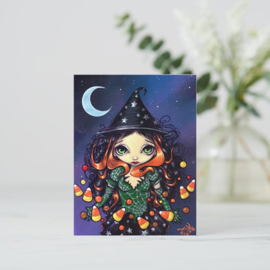 "Little Candy Witch" Postkarte (Stehend Vorderseite)