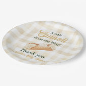 Little Cannoli Neutral Beige Italian Baby Shower Pappteller (Schrägansicht)