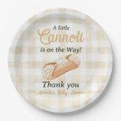 Little Cannoli Neutral Beige Italian Baby Shower Pappteller (Vorderseite)