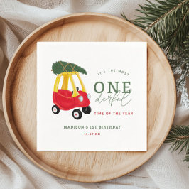 Little Car Holiday Onederful Birthday Party Serviette