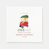 Little Car Holiday Onederful Birthday Party Serviette (Vorderseite)