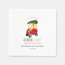 Little Car Holiday Onederful Birthday Party Serviette