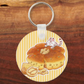 Little Cat & Walnut bread ベーシック缶キーホルダー Schlüsselanhänger (Vorderseite)