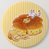Little Cat & Walnut Brot Button (Vorderseite)