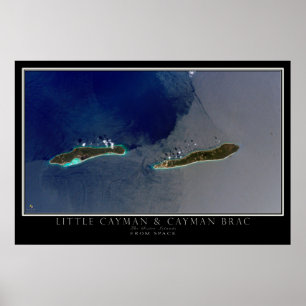 Little Cayman & Cayman Brac Islands Satellite Kart Poster
