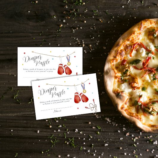 Little Champion Boxing Diaper Raffle Baby Shower Begleitkarte