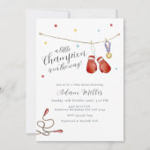 Little Champion Medal Boxing Sport Baby Shower  Einladung (Vorderseite)