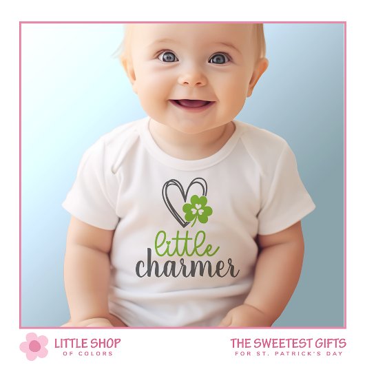 Little Charmer Kleeblatt St Patrick's Day Baby Strampler