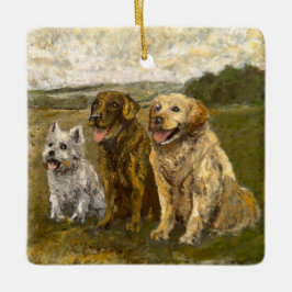 Little Chat: Whimsical Christmas Farm Animal Keramikornament