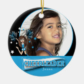 Little Cheerleader - DIY Foto - Baby Blue Keramikornament (Vorne)