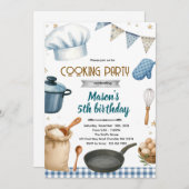 Little Chef cooking baking party invitation Einladung (Vorne/Hinten)
