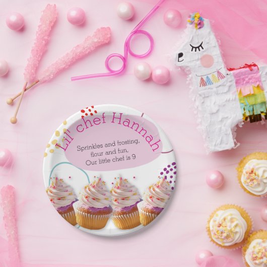 Little Chef Cupcake-Backparty Pappteller (Party)