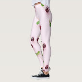 Little Cherry auf hellrosa Hintergrund Leggings (Links)