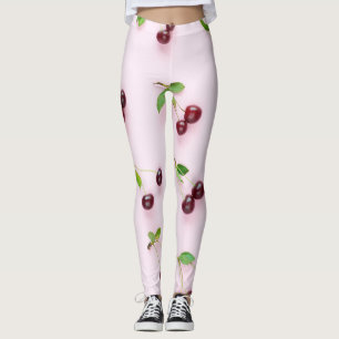 Little Cherry auf hellrosa Hintergrund Leggings