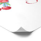 Little Cherry Blue Bow Baby Dusche Empfang Poster (Ecke)