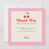 Little Cherry Retro Baby Dusche Dankeskarte (Vorderseite)