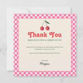 Little Cherry Retro Baby Dusche Dankeskarte