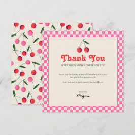 Little Cherry Retro Baby Dusche Dankeskarte