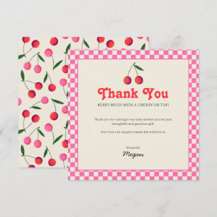 Little Cherry Retro Baby Dusche Dankeskarte