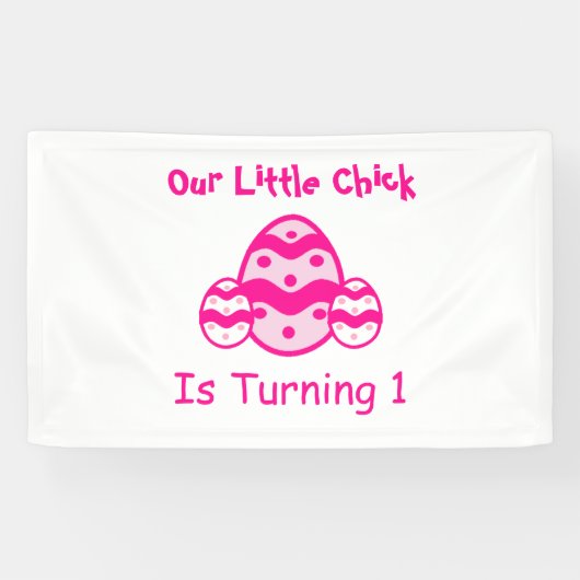 Little Chick 1. Geburtstag Banner (Horizontal)